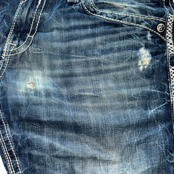 Rock Revival Men’s Benjamin Relaxed Straight Distressed Jeans 39”x31” - Picture 15 of 16